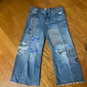 Free people Patchwork Blue Jeans